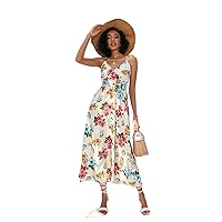 Chic Women Maxi Dress Floral Printed Halter Bohemia Summer Beach Long Dress