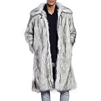 Long Faux Fur Jackets for Men Luxury Thicken Coats Winter Warm Open Front Cardigan Casual Fluffy Lapel Parka Overcoat