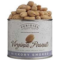 FERIDIES Super Extra Large Hickory Smoked Virginia Peanuts - 9oz Can