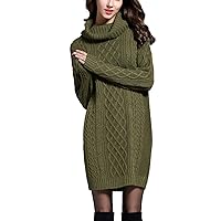 Women Sweater Dress Long Sleeve Maxi Dress Turtleneck Pullover Dress 2023 Casual Warm Fall Winter Knit Long Dress