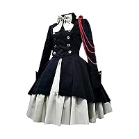 Plus Size Women Lolita Gothic Dress Vintage Bow Ruffle Steampunk Dress Long Sleeve Renaissance Mini Dress Cosplay
