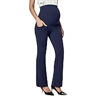 Maternity Pants Shirred Side Work Pants with Pockets Over The Belly Pregnancy Dress Pants Maternity Yoga Pants