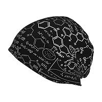 Black White Music Note Print Knit Hat Funny Beanie Hat Warm Skull Cap Adult Slouchy Headwear for Women Men