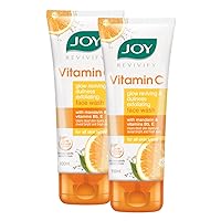 Joy Vitamin C Face Wash For Glowing Skin (2X100ml) | Brightening Face Wash Enriched with Vitamin B5 & E For Sun Protection & Dead Skin Removal | Face Wash for Women & Men
