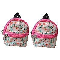 2 Pcs Dollhouse Accessories Backpack Doll Carrier Backpack Mini Backpack for Doll Backpack for Kids Mini House Accessories Kid Room Decor Toy Straps Pu Leather Campus Toy Bag Baby