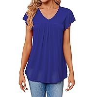 Womens Tops, Trendy for Women 2024 Shirts Casual Tshirt Oversized Tshirts Ruched T Summer Outfits Shirt, S, XXL