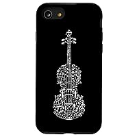 iPhone SE (2020) / 7 / 8 Funny Musical Notes Lover Violin Design Violinists Musician Case