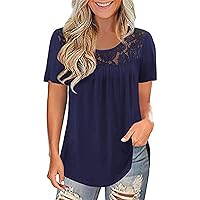 Plus Size Tops for Women, T-Shirts for Women, Womens Short Sleeve Tops Summer Fashion Gradient Graphic Tunic Tops Funny T-Shirts, Gifts for Women Navy