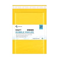 Kraft Bubble Mailers #0, Self-Seal Padded Mailing Envelopes, Pack of 25, 6x9 Inches
