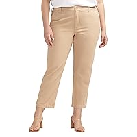 JAG Women's Plus Size Chino Tailored Cropped Pants
