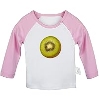 Fruit Kiwi Cute Novelty T Shirt, Infant Baby T-Shirts, Newborn Long Sleeves Graphic Tee Tops