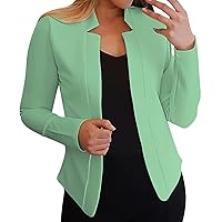 Women Casual Blazers Open Front Long Sleeve Collared Double Breasted Business Work Cardigan Jackets Blazer