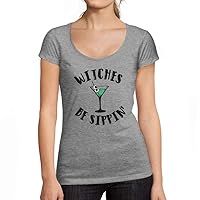 Women's Graphic T-Shirt Witches Be Sippin Halloween Eco-Friendly Limited Edition Short Sleeve Tee-Shirt Vintage