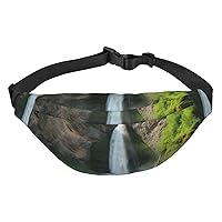 Waterfall View Print Fanny Packs for Women Men Crossbody Waist Bag Waterproof Belt Bag with Adjustable Strap