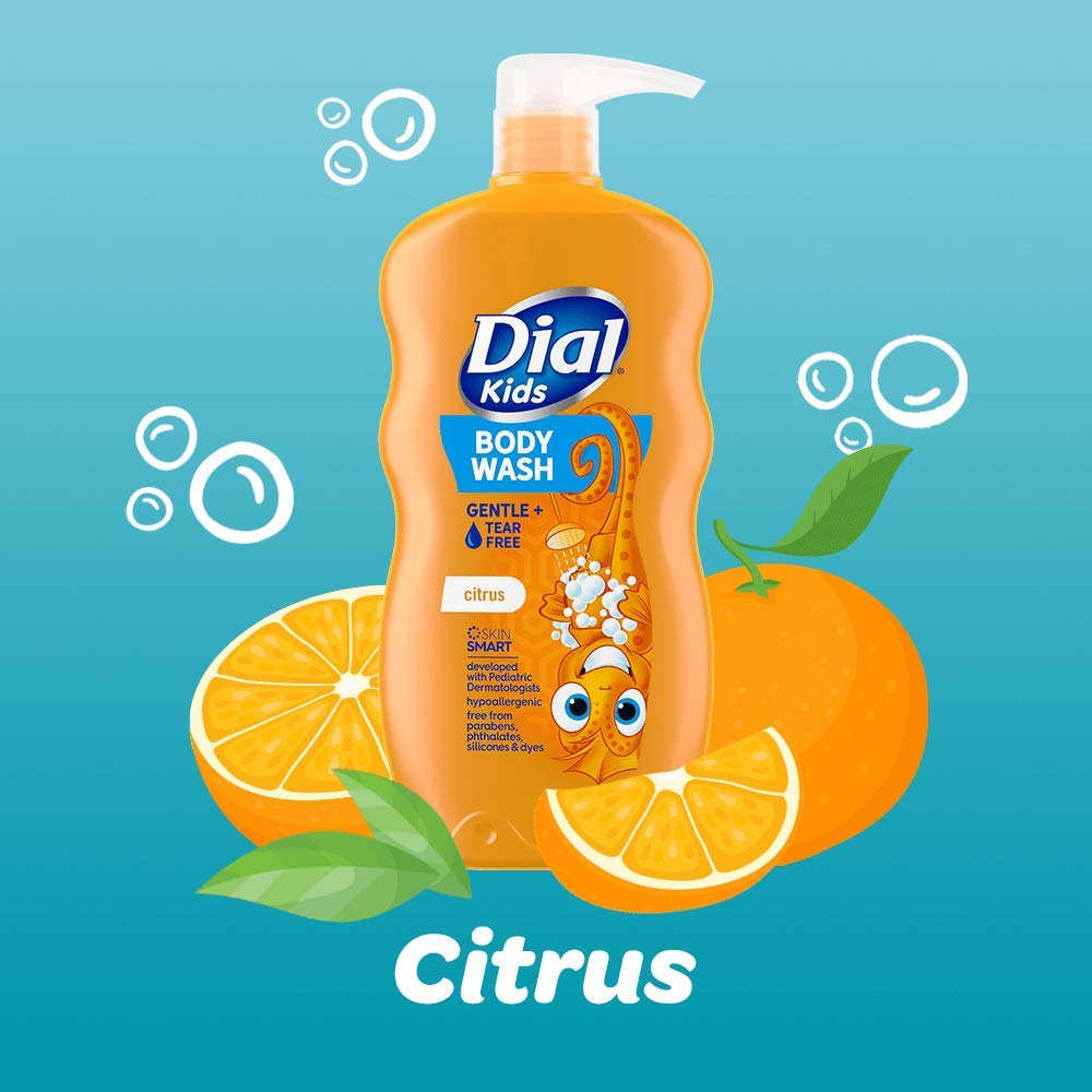 Dial Kids Body Wash, Citrus, 24 fl oz (Pack of 4)