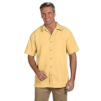 Men's Barbados Textured Camp Shirt, Pineapple, XXXX-Large