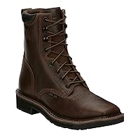Justin Men's Pulley Lace-Up Work Boot Steel Toe Brown 11.5 D(M) US