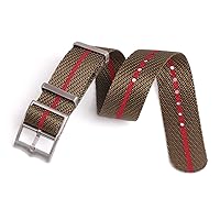20mm 22mm Smooth NATO Nylon Strap Black/Red/Blue Khaki for Most Watches Seatbelt Wrist Bracelet Watch Band Replacement Men Women (Color : G-Red, Size : 22mm)