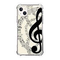 Aesthetic Music Notes Case Compatible with iPhone 13, Classic Music Festival Case for iPhone 13, Trendy Unique Design TPU Bumper Cover Case