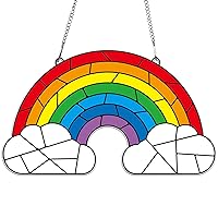 Spring Rainbow Craft for Kids Stained Glass Craft for Kids Glass Made Easy Activity Kit Decorations Rainbow Spring Suncatcher Kits Girls Boys Home Classroom Indoor Art Game Activities Favors