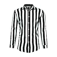 Men's Long Sleeve Striped Casual Shirt Stylish Button-Down Shirts Striped Shirts Summer Shirts Slim Fit Shirts