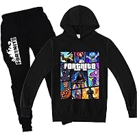 Kids Pullover Hoodie and Sweatpants Clothes Set Casual Sweatshirt Long Sleeve Hooded Suit for Boys Girls