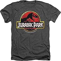 Jurassic Park Stone Logo Adult T Shirt, Charcoal Collection