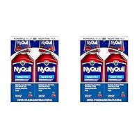 Vicks NyQuil, Nighttime Relief of Cough, Cold & Flu Relief, Sore Throat, Fever, & Congestion Relief, Cherry Flavor, Twin Pack, 12 FL OZ (Pack of 2)