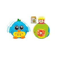 KiddoLab Baby Toy Bundle: 'Mr. Blue' Dancing & Singing Bird + Jungle Animal Roll & Learn Activity Ball - Sound, Light & Touch Activated Musical Toys - Perfect for Babies & Toddlers 6 Months & Up.