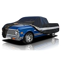 10 Layers Truck Cover Waterproof All Weather. Pickup Truck Cover Rain UV Protection. Length: Up to 210 inches, Universal Fit Most Regular Cab Short Box Ford F100 Chevy C10 S10 Ram 150 250.