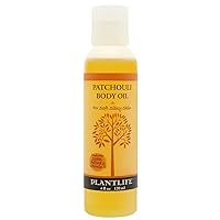 Plantlife Patchouli Body Oil - Formulated for Soft and Silky Skin Using Rich Plant Oils That Absorb and Leave a Light Aroma on the Skin - Made in California 4 oz