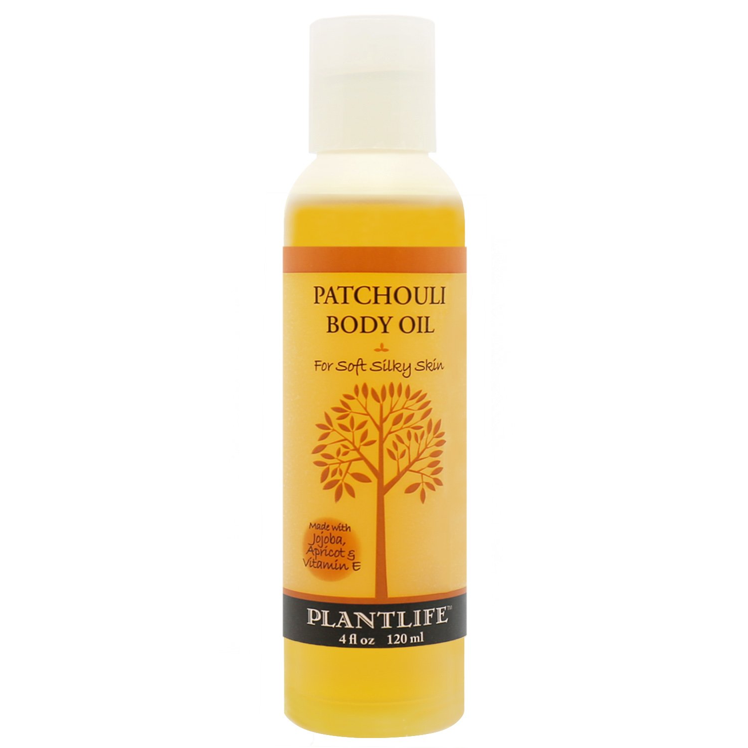 Plantlife Patchouli Body Oil - Formulated for Soft and Silky Skin Using Rich Plant Oils That Absorb and Leave a Light Aroma on the Skin - Made in California 4 oz