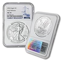 2024 1 oz American Silver Eagle Coin MS-70 (Early Releases) $1 NGC MS70