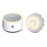 Dreamegg D1 Bundle with D11 Portable White Noise Machine for Baby Sleeping with Night Light, Nature Sounds, White Noise and Lullaby, Child Lock, USB Rechargeable for On-The-Go Travel Nursery Gift