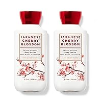 Bath & Body Works Japanese Cherry Blossom Body Lotion Shea Butter + Vitamin E 8.0 Oz (Pack of 2)