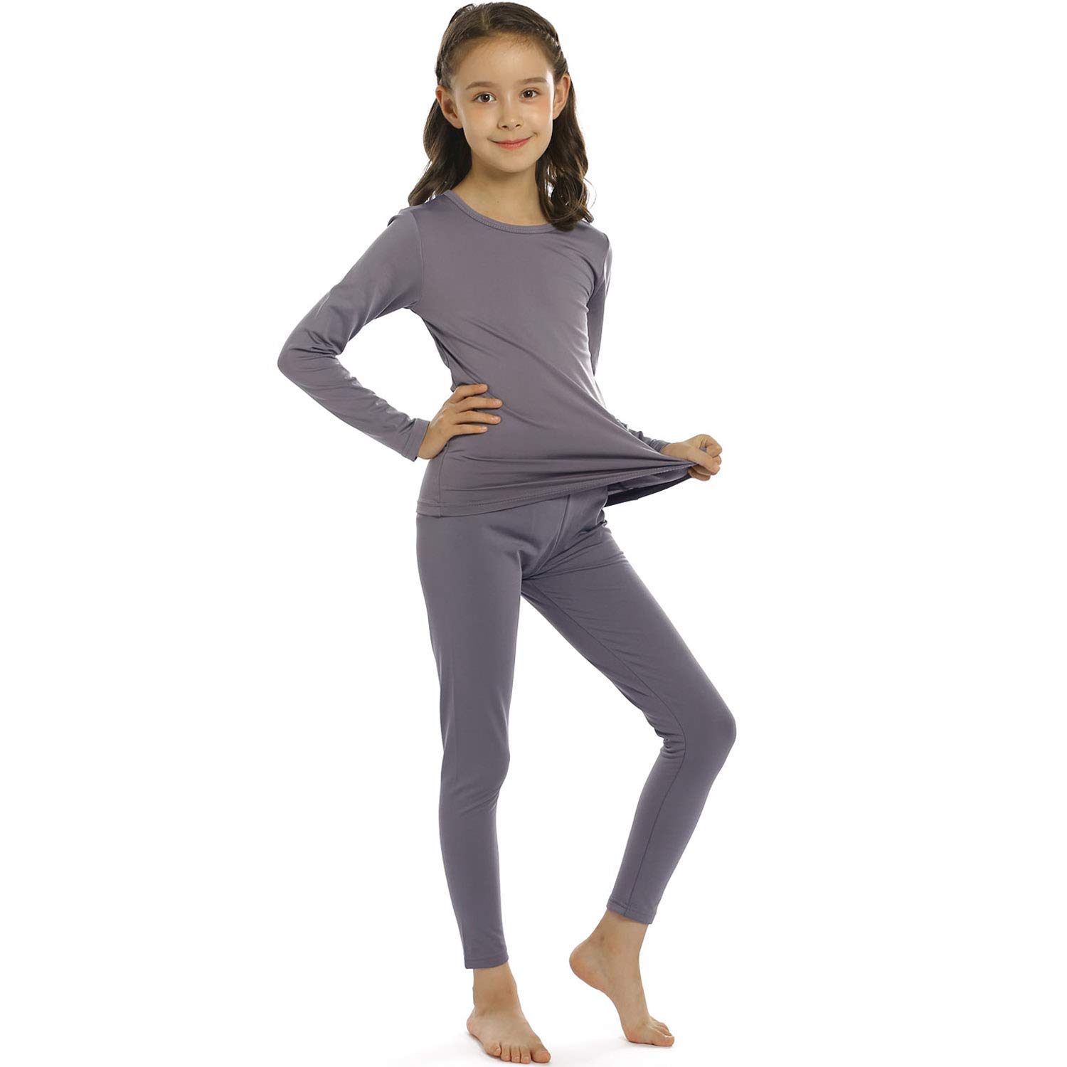 ViCherub Girls Thermal Underwear Set for Kids Long Johns Fleece Lined Base Layer Top & Bottom Cold Winter Thermals