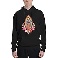 Virgen De Guadalupe Virgin Mary Flowers Men Zip-Up Coat Hooded With Pocket