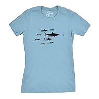 Women's Shark Hierarchy Chart T Shirt Funny Science Ocean Tee for Guys Funny Womens T Shirts Shark T Shirt for Women Funny Science T Shirt Women's Novelty Blue S