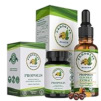 Propolis Health Premium Brazilian Green Propolis Bundle: 1000mg Capsules with Vitamin E & Green Propolis Extract Liquid - 50 Days Capsule & 30 Days Liquid Supply for Immune Support