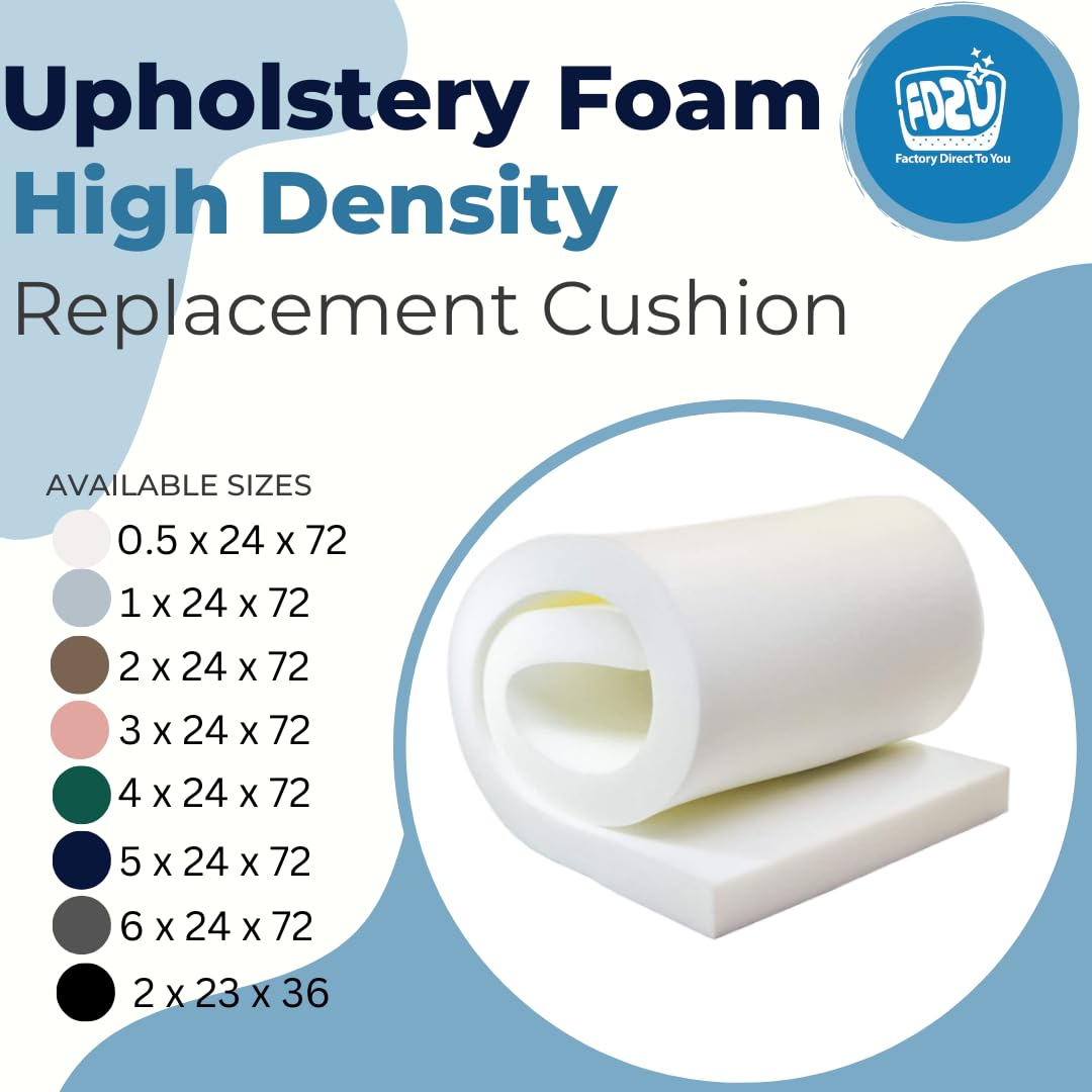 High Density Upholstery Seat Foam Cushion Replacement Home Auto Crafts  24x72