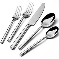 Potter 20-Piece Forged Silverware Set Stainless Steel Flatware Set Cutlery Set,Service for 4,Mirror Finish,Dishwasher Safe