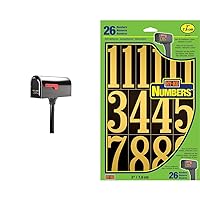 Architectural Mailboxes 7680B-10 MB1 Mount Mailbox and In-Ground Post Kit, Medium, Bl & Hy-Ko Products MM-5N Self Adhesive Vinyl Numbers 3