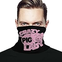 Crazy Pig Lady Face Mask Unisex Neck Gaiter Seamless Face Cover Scarf Bandanas with Drawstring for Cycling Hiking