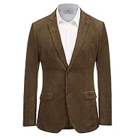 PJ PAUL JONES Mens Corduroy Blazer Jackets Slim Fit Two Button Casual Sports Coat