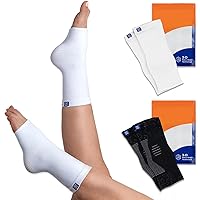 Compression Socks (Pair) - Nylon & Spandex Toeless Support for Plantar Fasciitis, Neuropathy, Foot Pain Relief