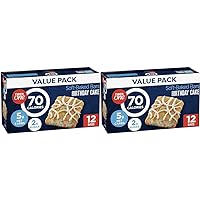 70 Calorie Soft-Baked Bars, Birthday Cake, Snack Bars, 12 ct (Pack of 2)