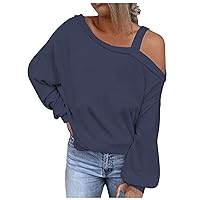 Cold Shoulder Tops for Women Long Sleeve Casual Shirts Plus Size Loose Tunic Blouse 2024 Fashion Holiday Tshirts