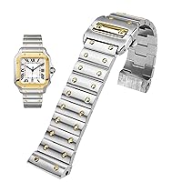 Solid Stainless Steel Watch Band For Cartier Santos 100 Series Men's Wristband Bracelet 23mm Butterfly Buckle Watch Accessories