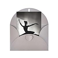Ballerina Dance Print Greeting Card Blank Cards With Envelopes Thank You Card For Birthday Wedding Party Invitation