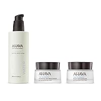 AHAVA Essential Day Moisturizer, Night Replenisher, and Mineral Body Lotion Set